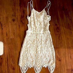 White lace mini dress